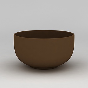 咖啡色碗3d模型