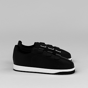 黑色板鞋3d模型