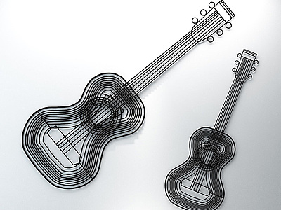 吉他乐器铁艺墙饰3d模型3d模型
