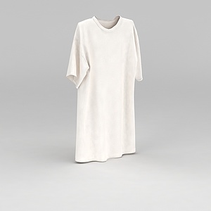 米白色T恤3d模型