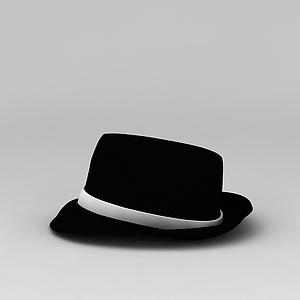 男士黑色帽子3d模型