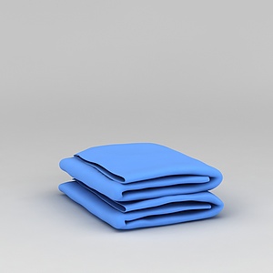 蓝色毛巾3d模型