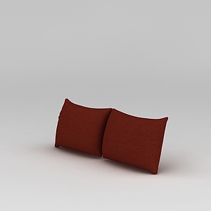 红色布艺抱枕3d模型