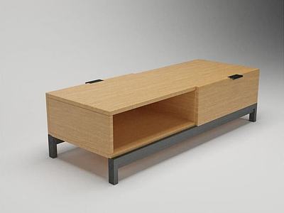 日系木纹矮柜3d模型3d模型
