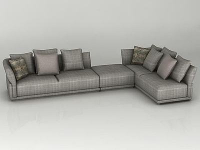 灰色拐角沙发3d模型3d模型