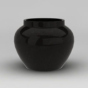 黑色陶瓷罐3d模型
