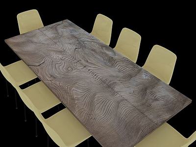 高档木制餐桌3d模型3d模型