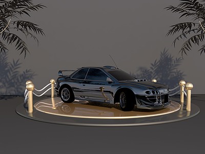 C4D高档黑色汽车模型