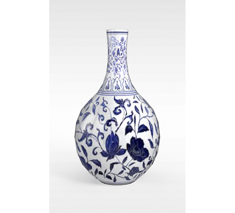 3d青花瓷花瓶模型 青花瓷花瓶3d模型下载 3d青花瓷花瓶模型免费下载