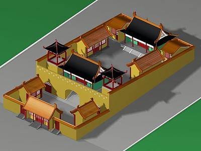 古庙建筑3d模型3d模型