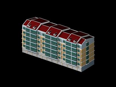 小区住宅楼3d模型3d模型