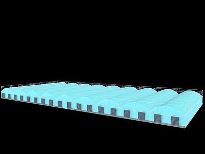 圆拱连栋温室3d模型3d模型