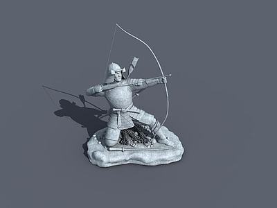 射箭雕塑3d模型3d模型