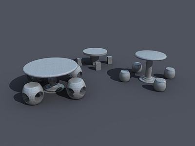 石头桌凳3d模型3d模型