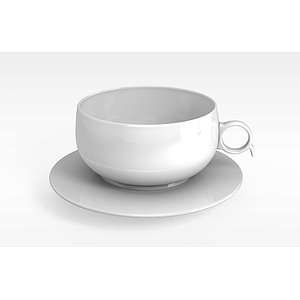 白色咖啡杯3d模型