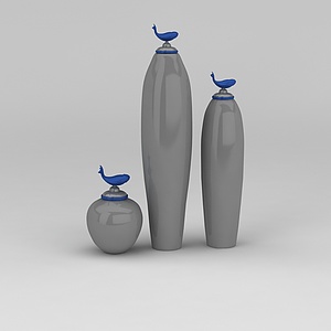 锦鲤花瓶3d模型