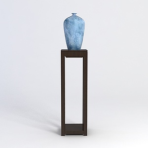 蓝色精美花瓶3d模型