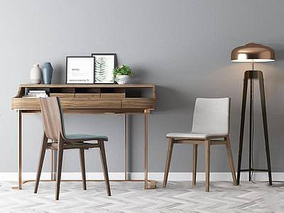 北欧书桌椅3d模型3d模型