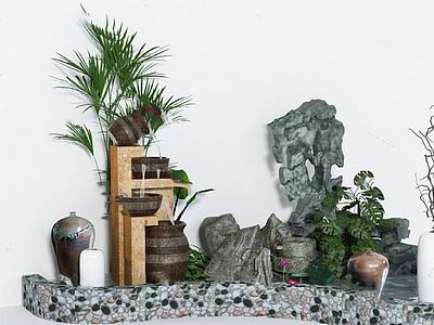 假山植物3d模型