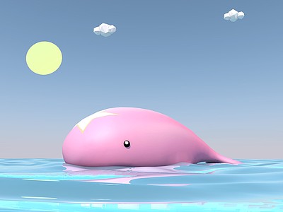 C4D鲸鱼卡通形象模型