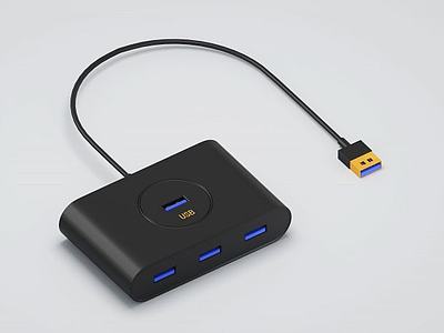 USB数据传输，电子产品3d模型3d模型