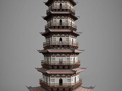 中国古建筑古建塔楼3d模型3d模型