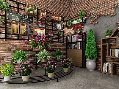 植物盆栽铁艺花架墙饰壁饰3d模型3d模型