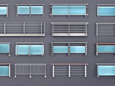 玻璃栏杆护栏扶手3d模型3d模型