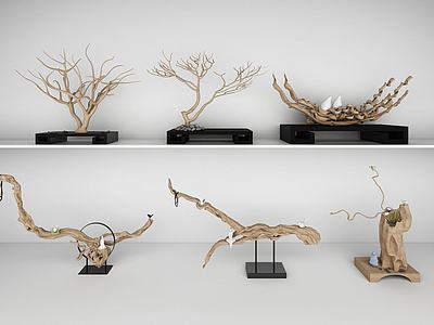 木雕树根根雕样品展示3d模型3d模型