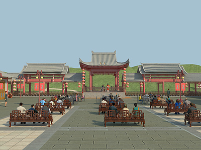 中式古建戏台3d模型3d模型
