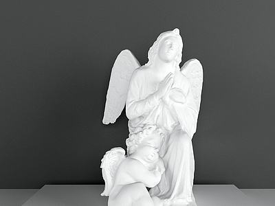 石膏天使人物雕像3d模型3d模型