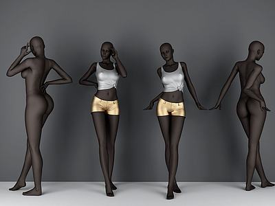 黑人模特3d模型3d模型
