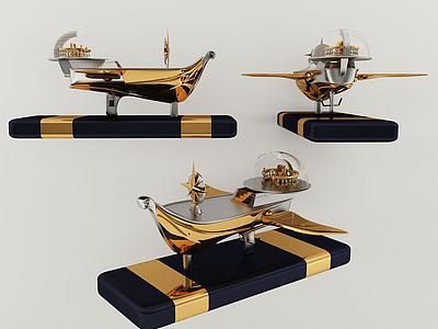 现代航海船摆件3d模型3d模型