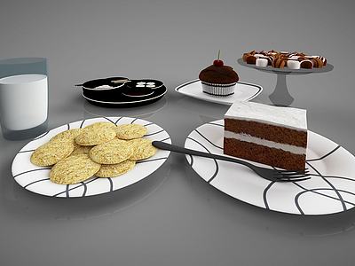 食物蛋糕甜点3d模型3d模型