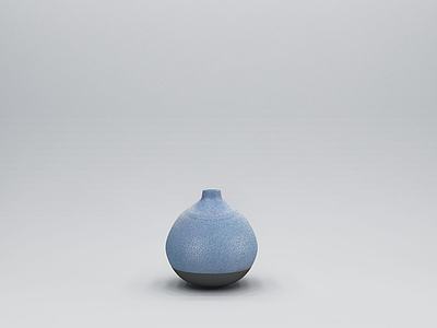 蓝色陶瓷瓶子摆件3d模型3d模型