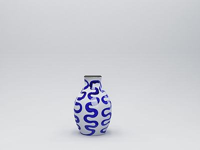 中式陶瓷花瓶摆件3d模型3d模型
