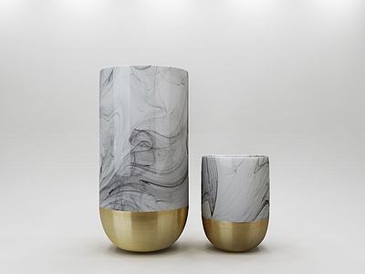陶瓷杯子组合摆件3d模型3d模型