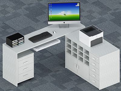 现代办公桌工位3d模型3d模型