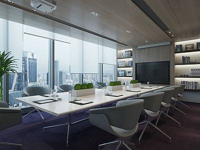现代办公室会议室3d模型3d模型