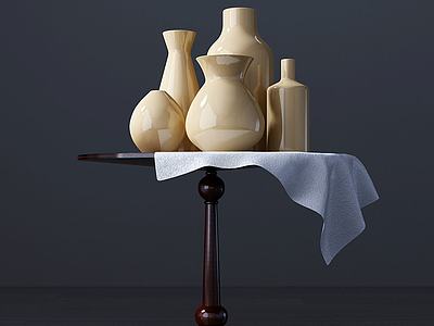 玉色花瓶组合3d模型3d模型