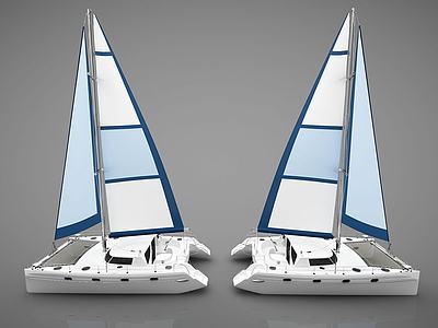 现代帆船3d模型3d模型