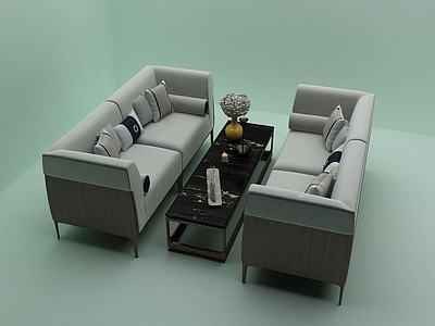 现代沙发茶几组合3d模型3d模型