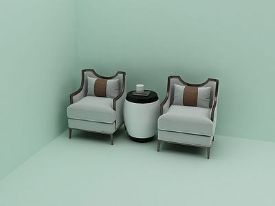 欧式休闲沙发3d模型3d模型
