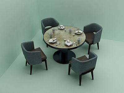 餐厅餐桌3d模型3d模型