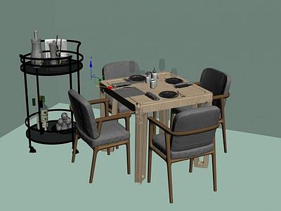 饭店餐桌3d模型3d模型