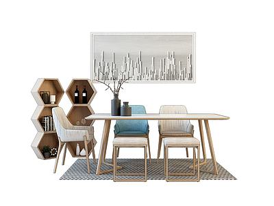 餐桌椅组合3d模型3d模型