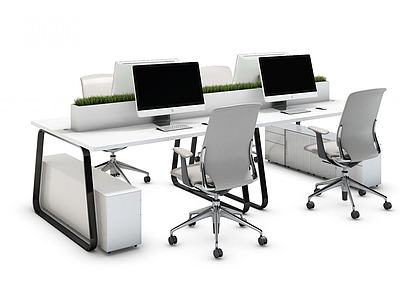 办公桌工位3d模型3d模型