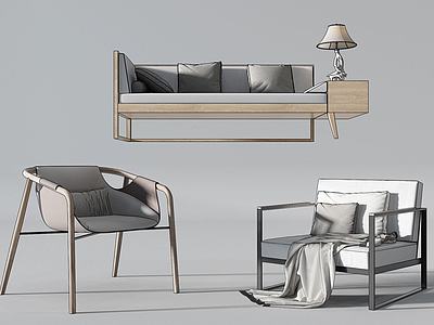 新中式休闲椅3d模型3d模型