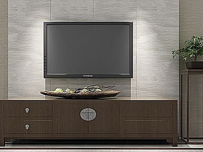 新中式电视柜3d模型3d模型