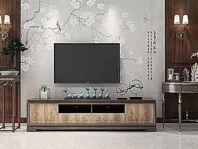 新中式电视柜3d模型3d模型